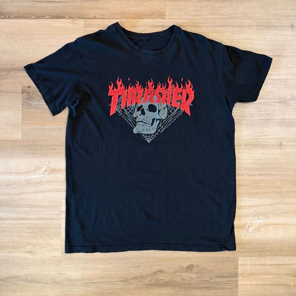 Diamond X Thrasher Men’s Black Shirt Size Medium Skateboard Streetwear Retro Tee
